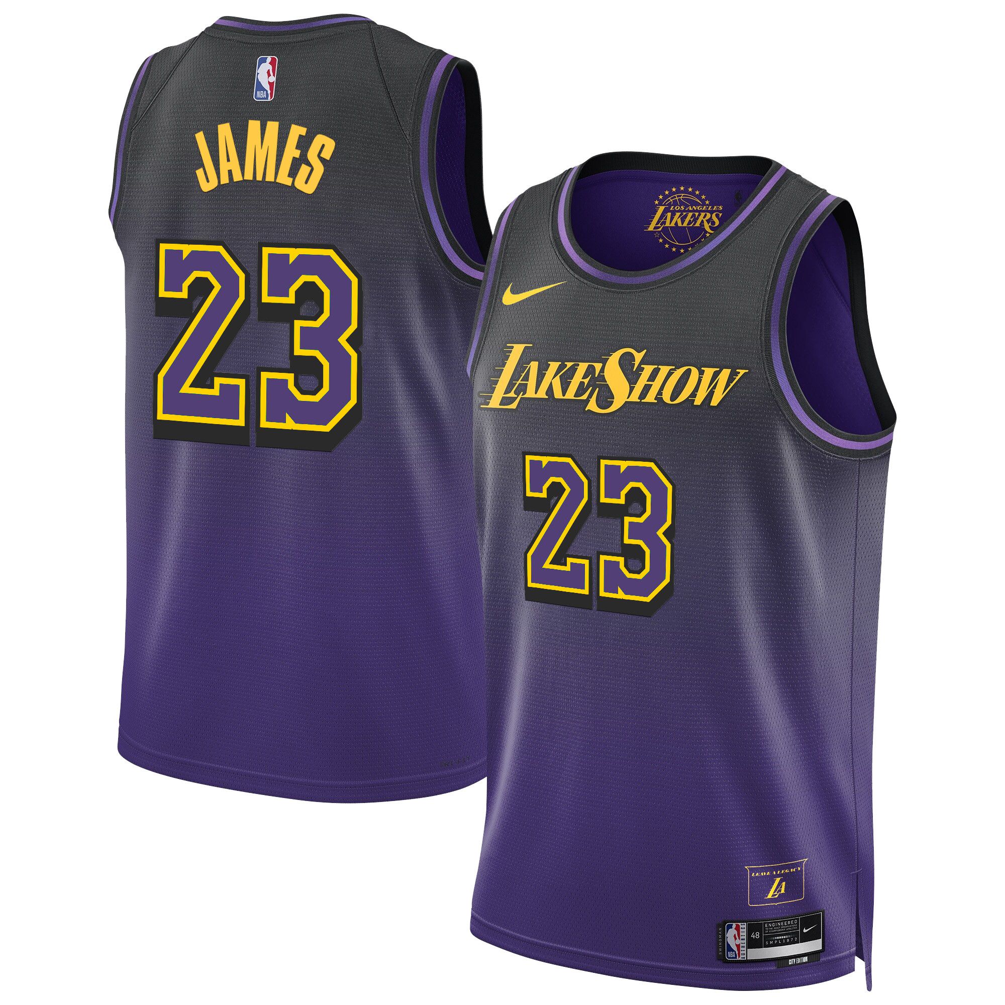 Men Los Angeles Lakers 23 James Purple 2025 Nike Swingman NBA Jersey